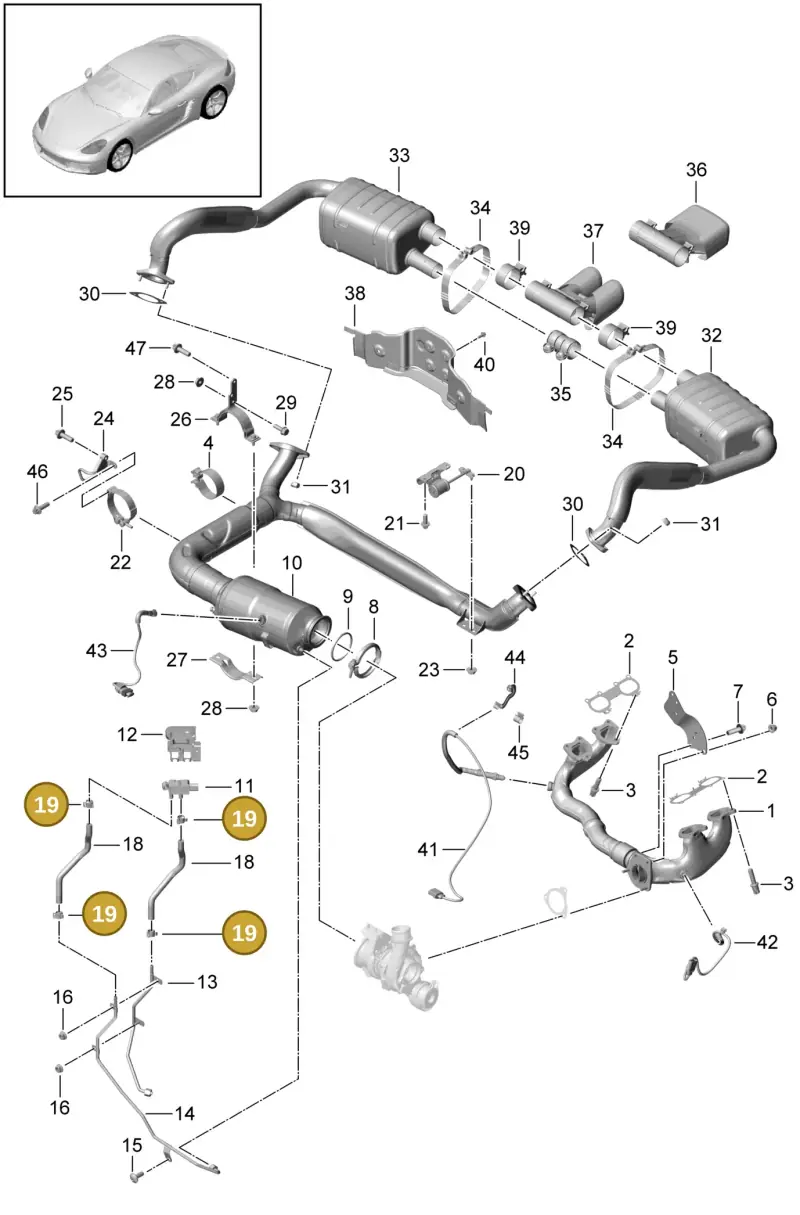 2E0131483 — Porsche Cayman (2016-2019) diagram p50202002, position 19