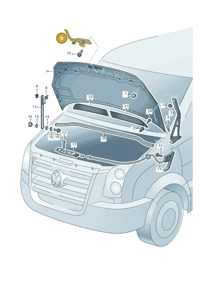 2E0823507 — Volkswagen Crafter 35 panel (2011-2016) diagram 483823100, position 9