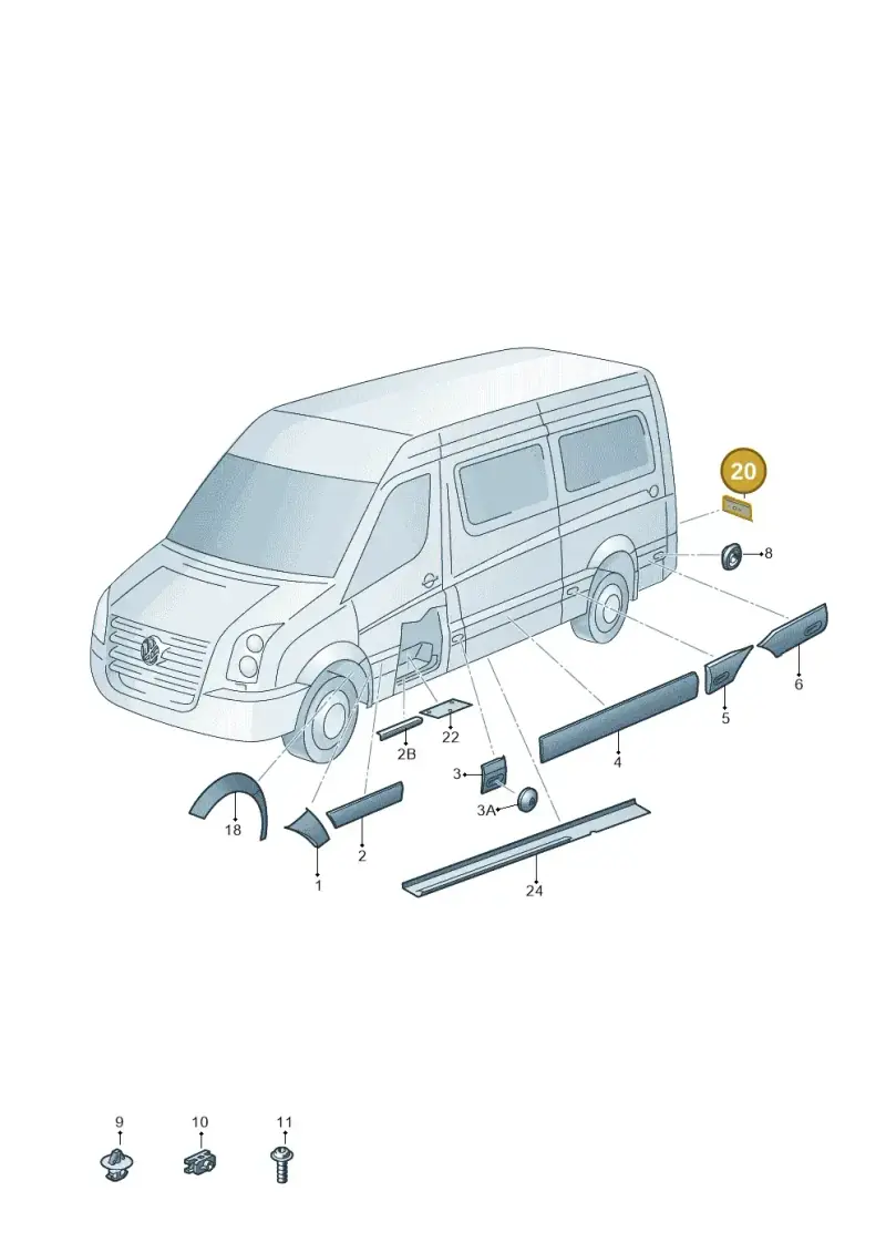 2E0854931 — Volkswagen Crafter 35 panel (2011-2016) diagram 483853100, position 20