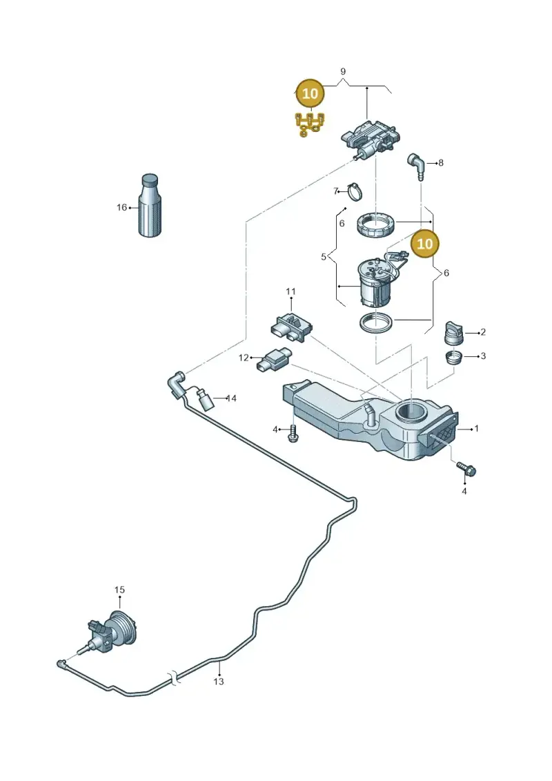 2E0919050T — Volkswagen Sharan Blue Motion (2010-2015) diagram 689253670, position 10