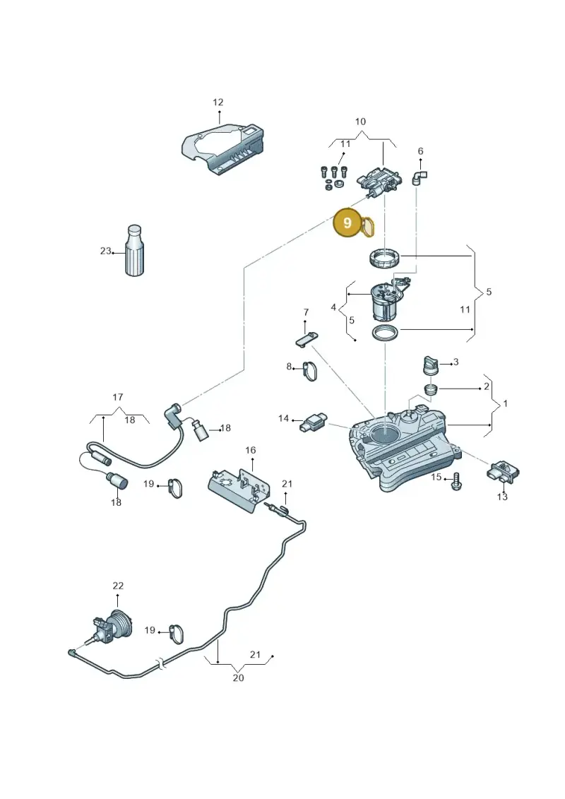 2E0971350M — Volkswagen New Passat (2011-2015) diagram 691253660, position 9