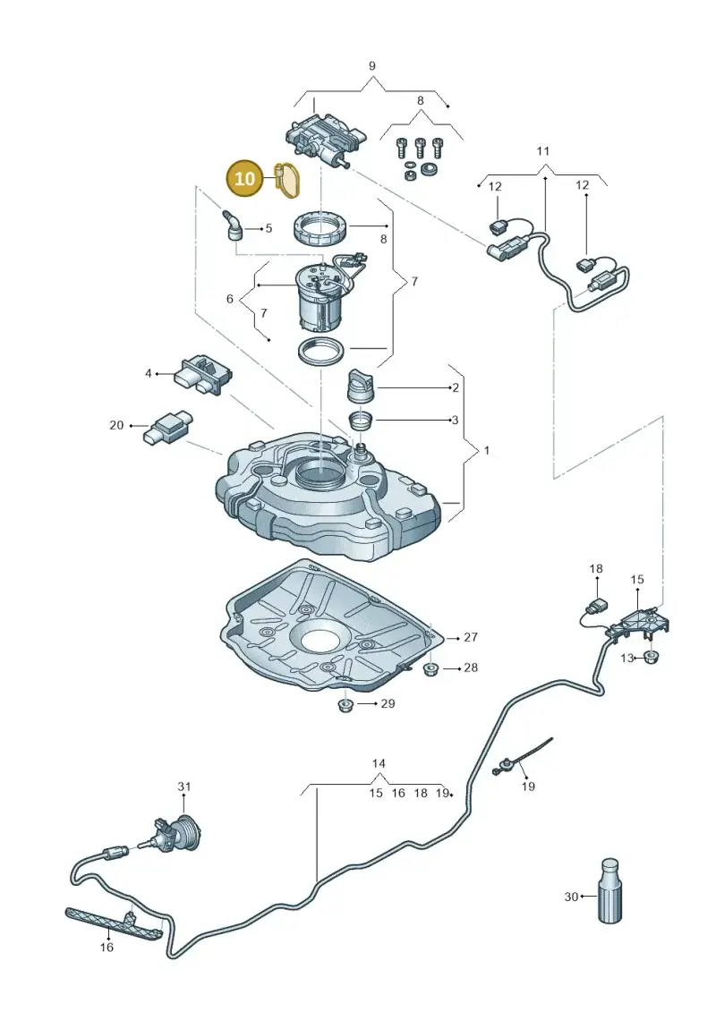 2E0971350M — Volkswagen Touareg BlueMotion (2014-2018) diagram 787253760, position 10