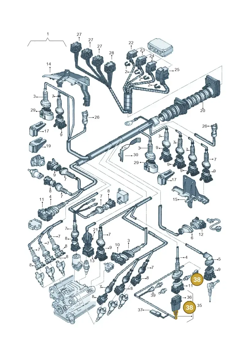 2E0971989E — Volkswagen Passat syncro/4Motion (1998-2000) diagram 157971300, position 38