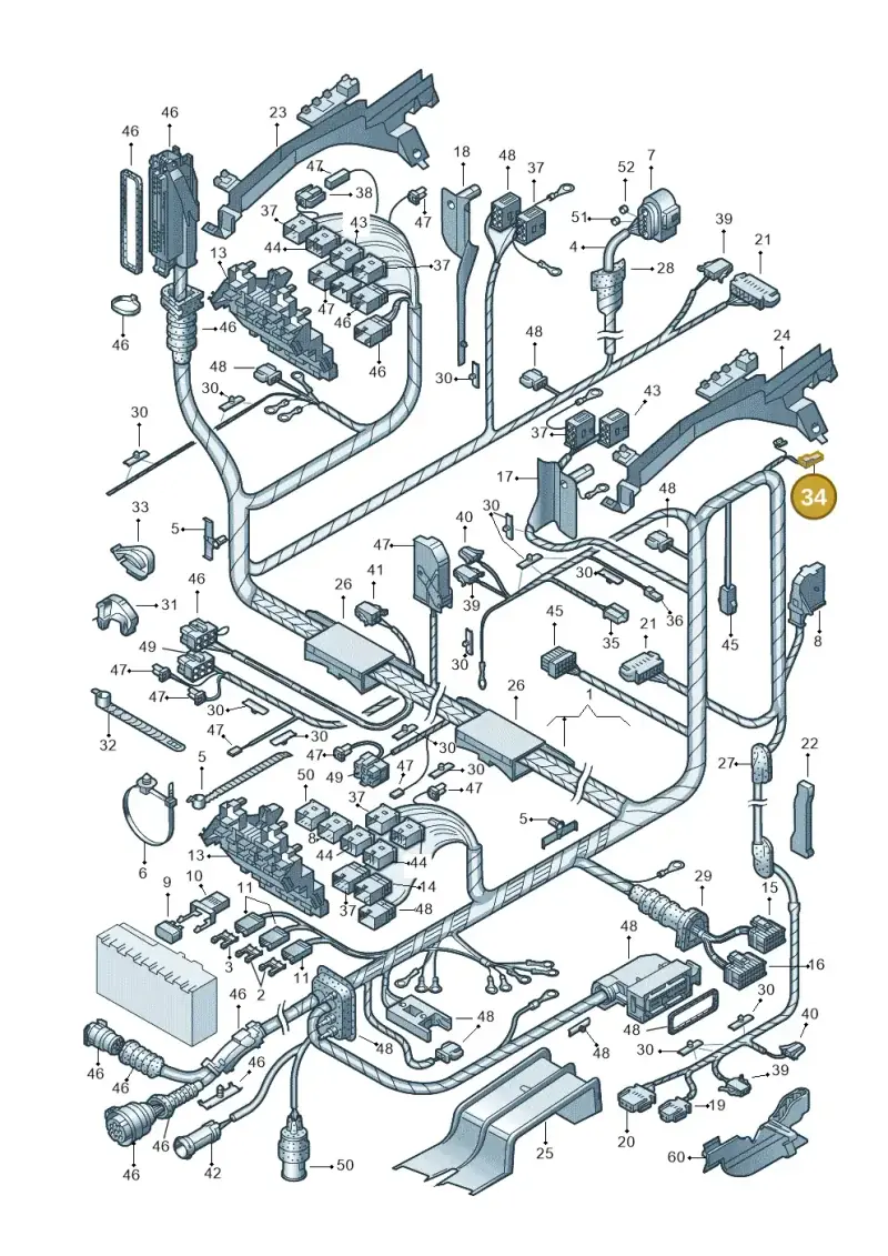 2E0971989E — Volkswagen Passat syncro/4Motion (1998-2000) diagram 195972820, position 34