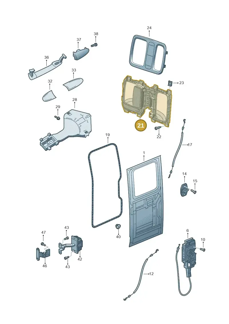 2E1827904 — Volkswagen Crafter 35 panel (2011-2016) diagram 483841000, position 21