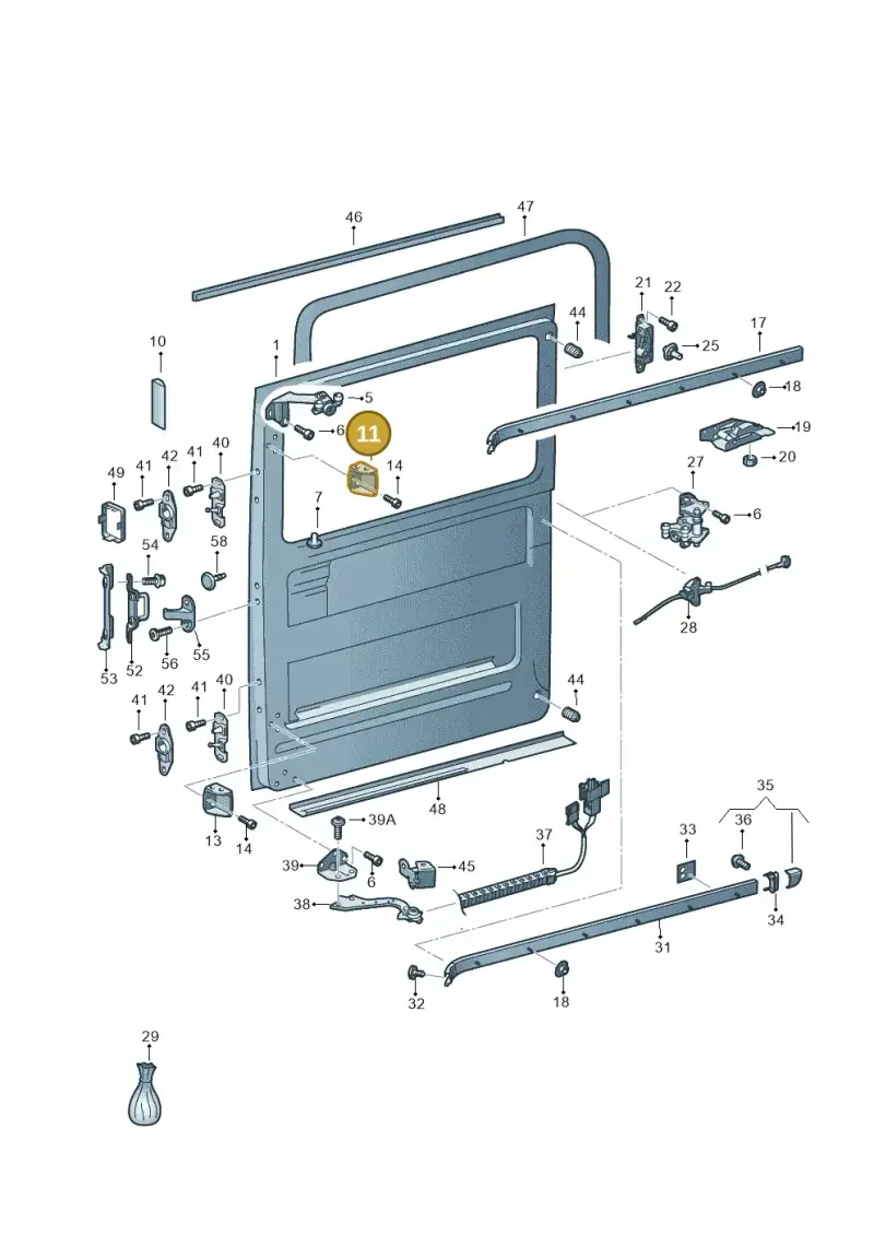 2E1843318B — Volkswagen Crafter 35 panel (2011-2016) diagram 483843000, position 11