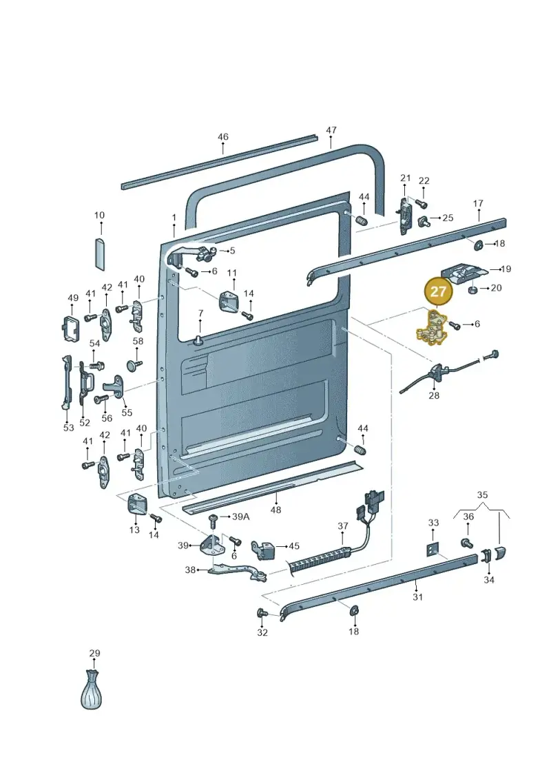 2E1843336 — Volkswagen Crafter 35 panel (2011-2016) diagram 483843000, position 27