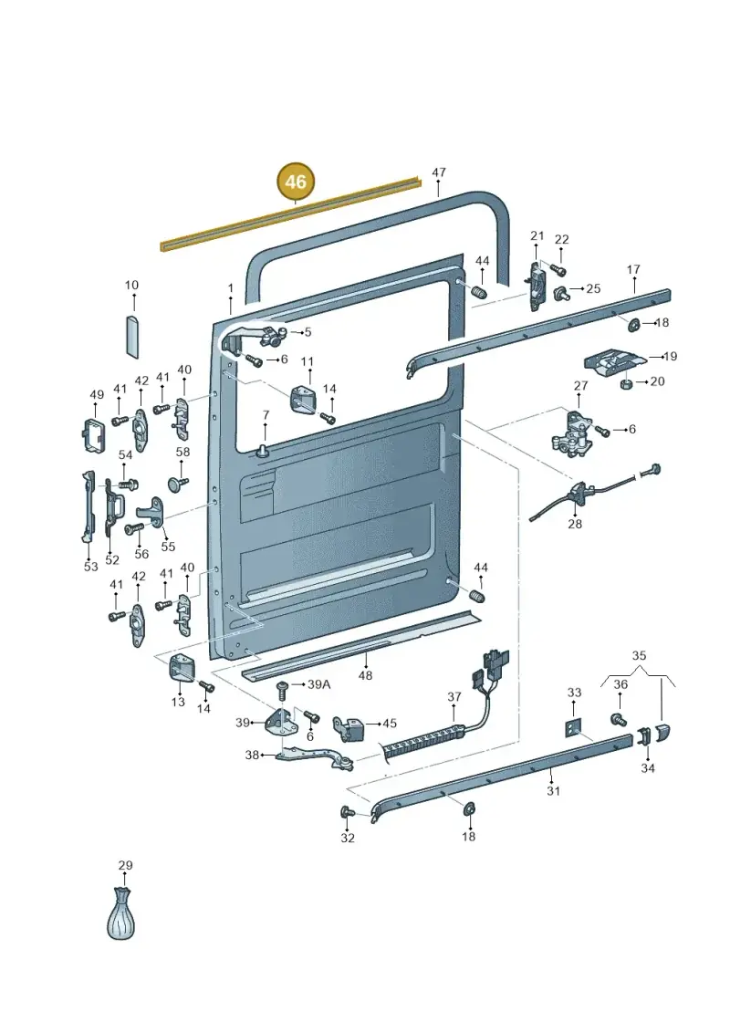 2E1843401A — Volkswagen Crafter 35 panel (2011-2016) diagram 483843000, position 46