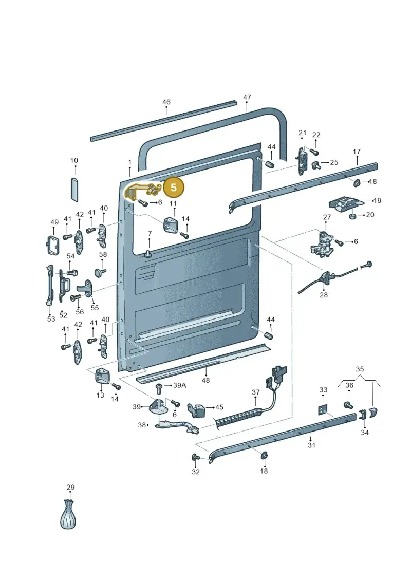 2E1843436 — Volkswagen Crafter 35 panel (2011-2016) diagram 483843000, position 5