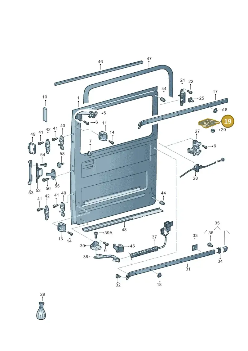 2E1843676 — Volkswagen Crafter 35 panel (2011-2016) diagram 483843000, position 19