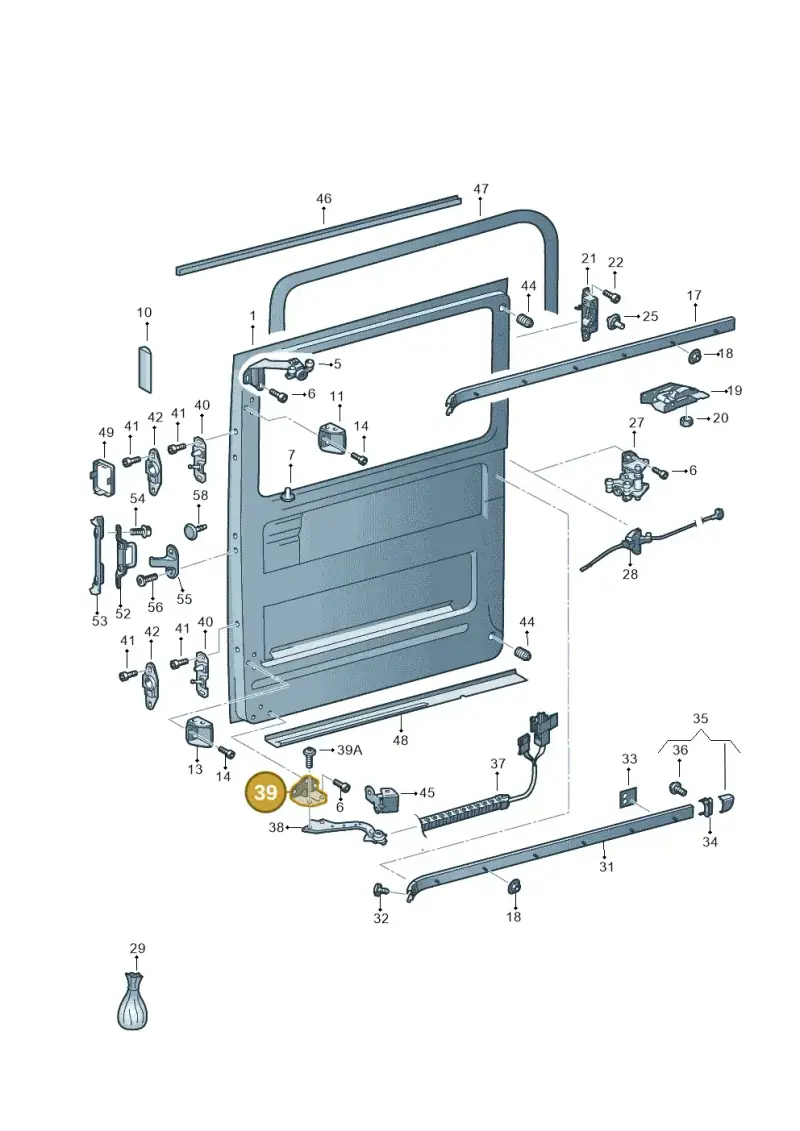 2E1843848 — Volkswagen Crafter 35 panel (2011-2016) diagram 483843000, position 39