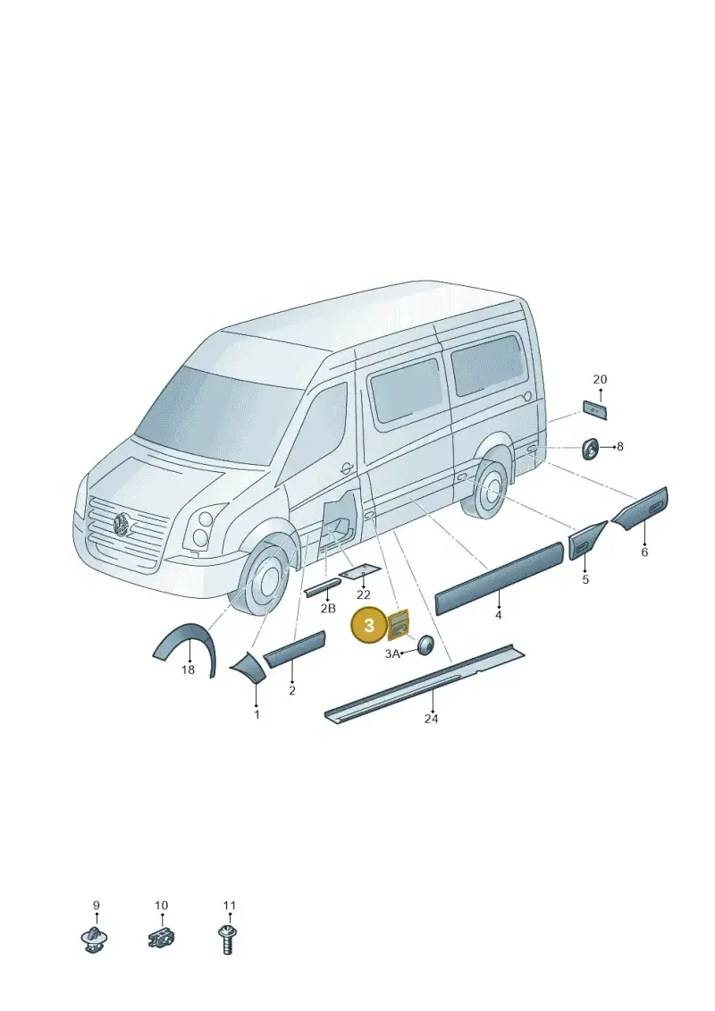 2E1853535BE — Volkswagen Crafter 35 panel (2011-2016) diagram 483853100, position 3