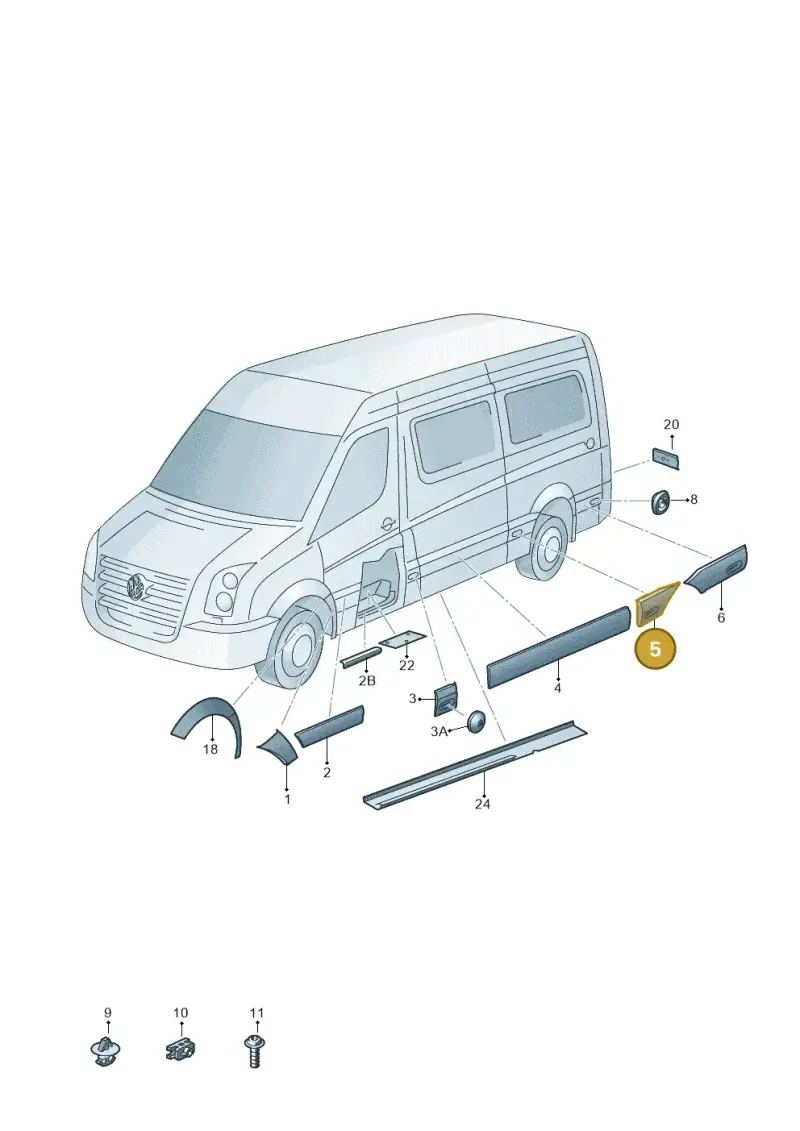 2E1853535BL — Volkswagen Crafter 35 panel (2011-2016) diagram 483853100, position 5