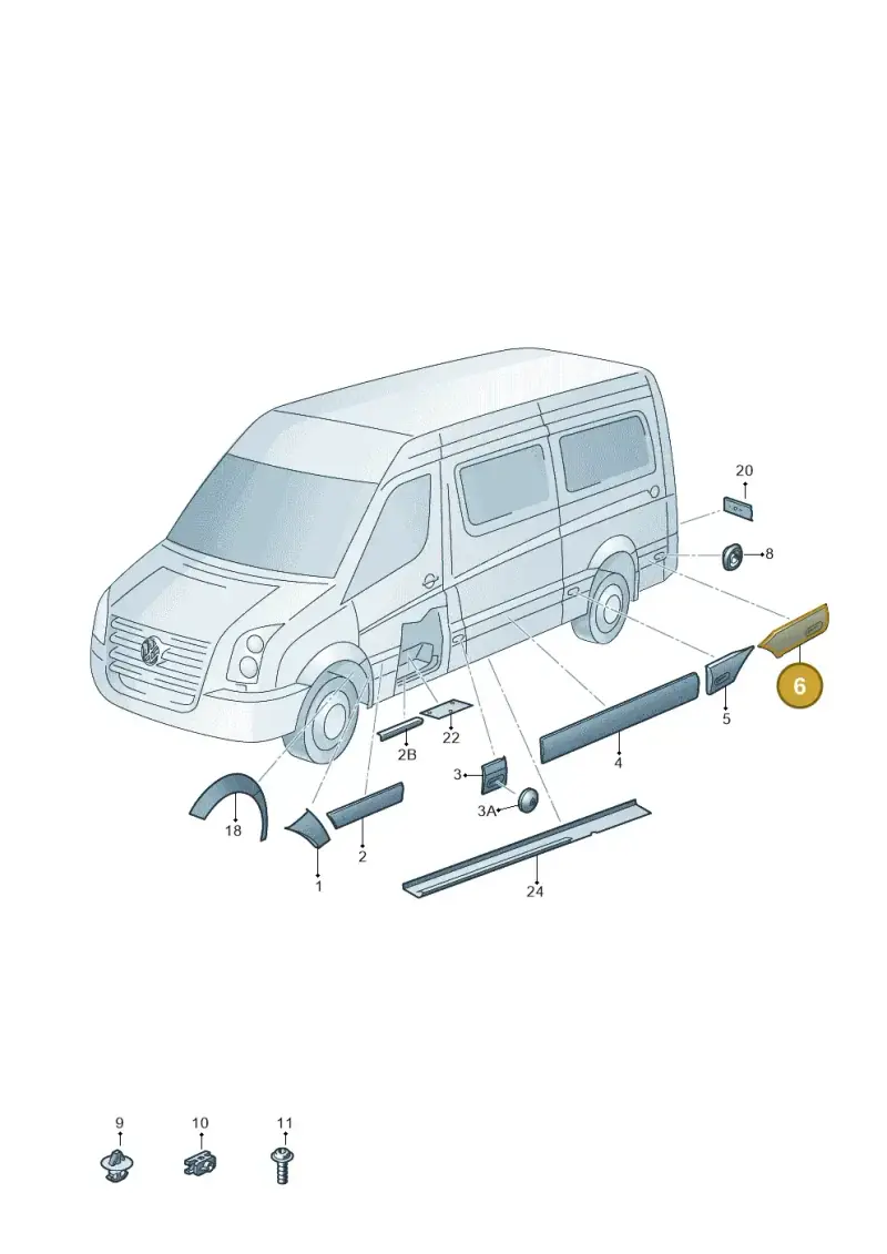 2E1853536CC — Volkswagen Crafter 35 panel (2011-2016) diagram 483853100, position 6