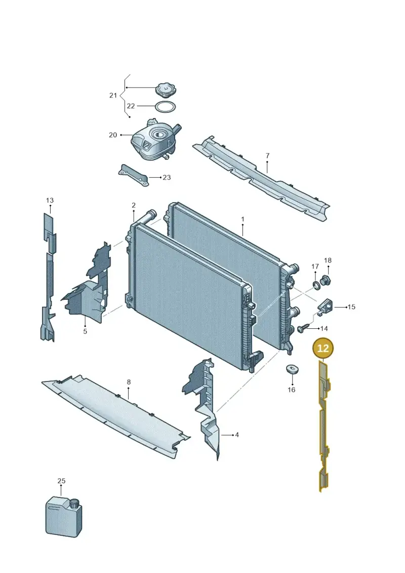 2G0121331E — Volkswagen T-Cross 1,0 (2018-2024) diagram 587122000, position 12