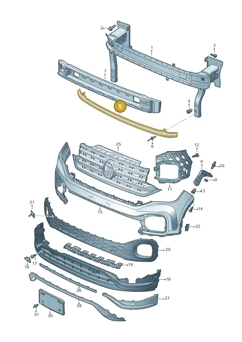 2G0807651M — Volkswagen T-Cross 1,0 (2018-2024) diagram 587807000, position 5