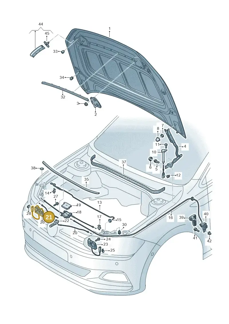 2G0823530 — Volkswagen Polo 1.0 BlueMotion (2017-2024) diagram 837823000, position 21