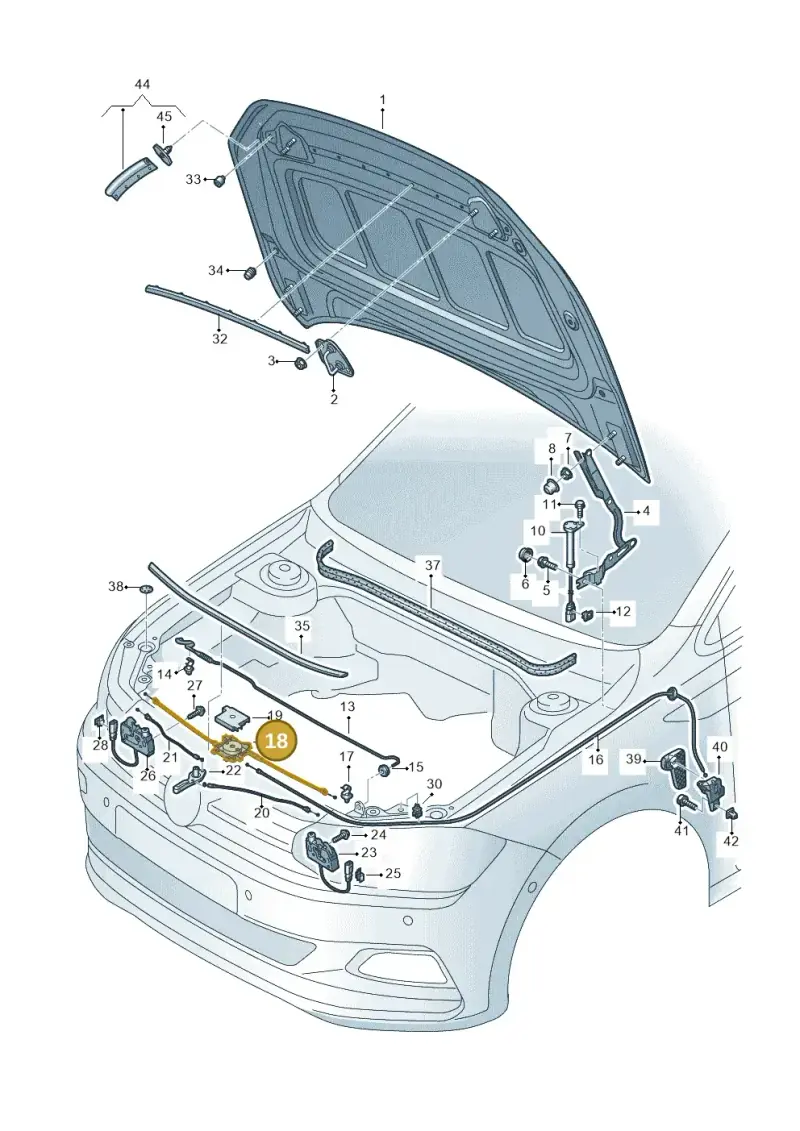 2G0823531 — Volkswagen Polo 1.0 BlueMotion (2017-2024) diagram 837823000, position 18