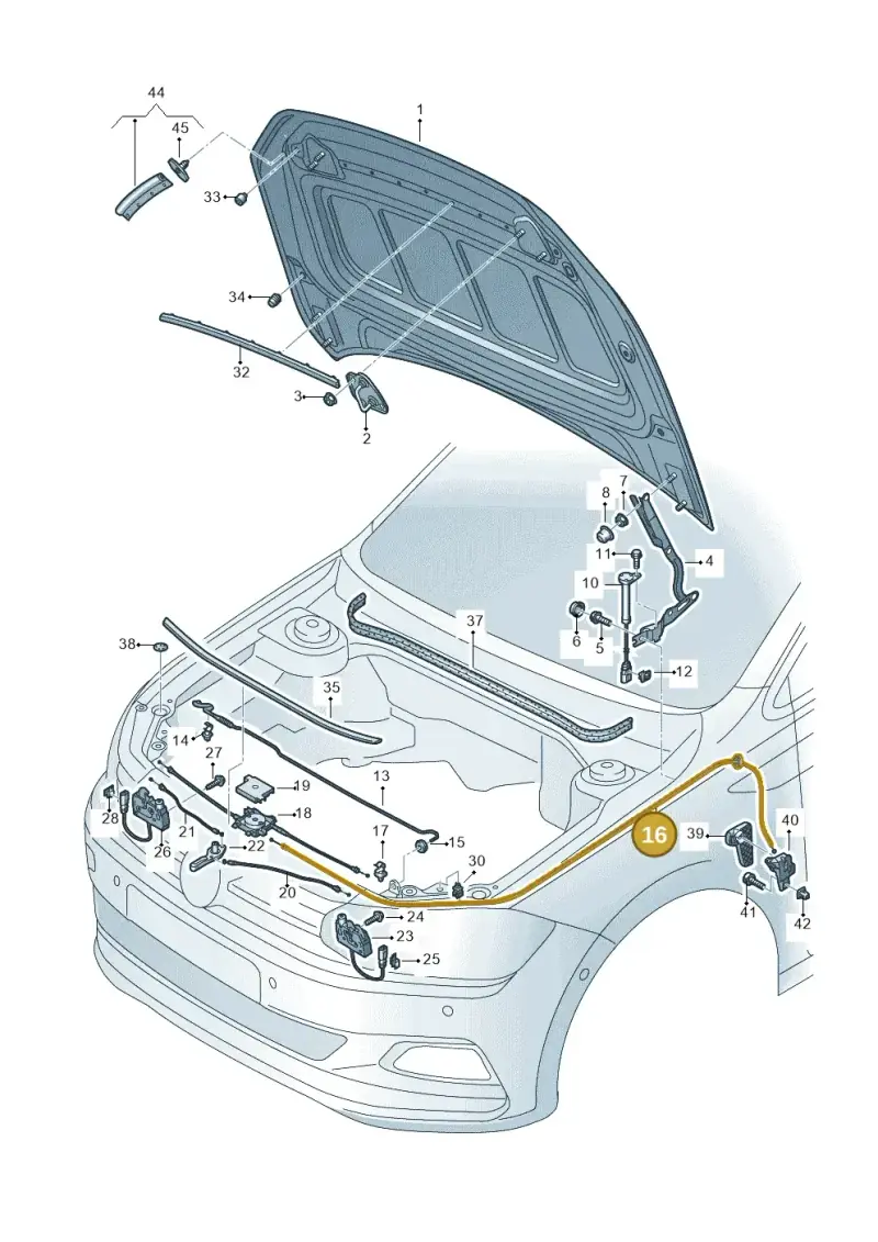 2G0823535D — Volkswagen Polo 1.0 BlueMotion (2017-2024) diagram 837823000, position 16