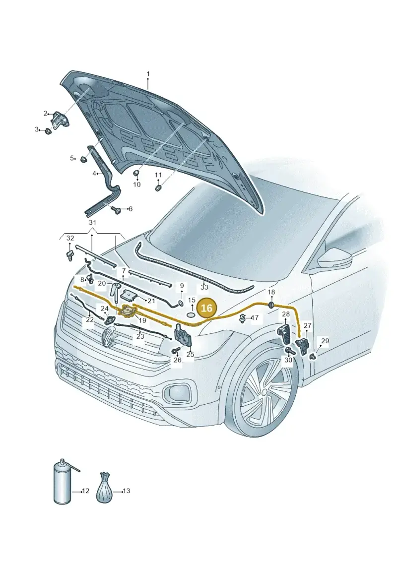 2G0823535D — Volkswagen T-Cross 1,0 (2018-2024) diagram 587823000, position 16
