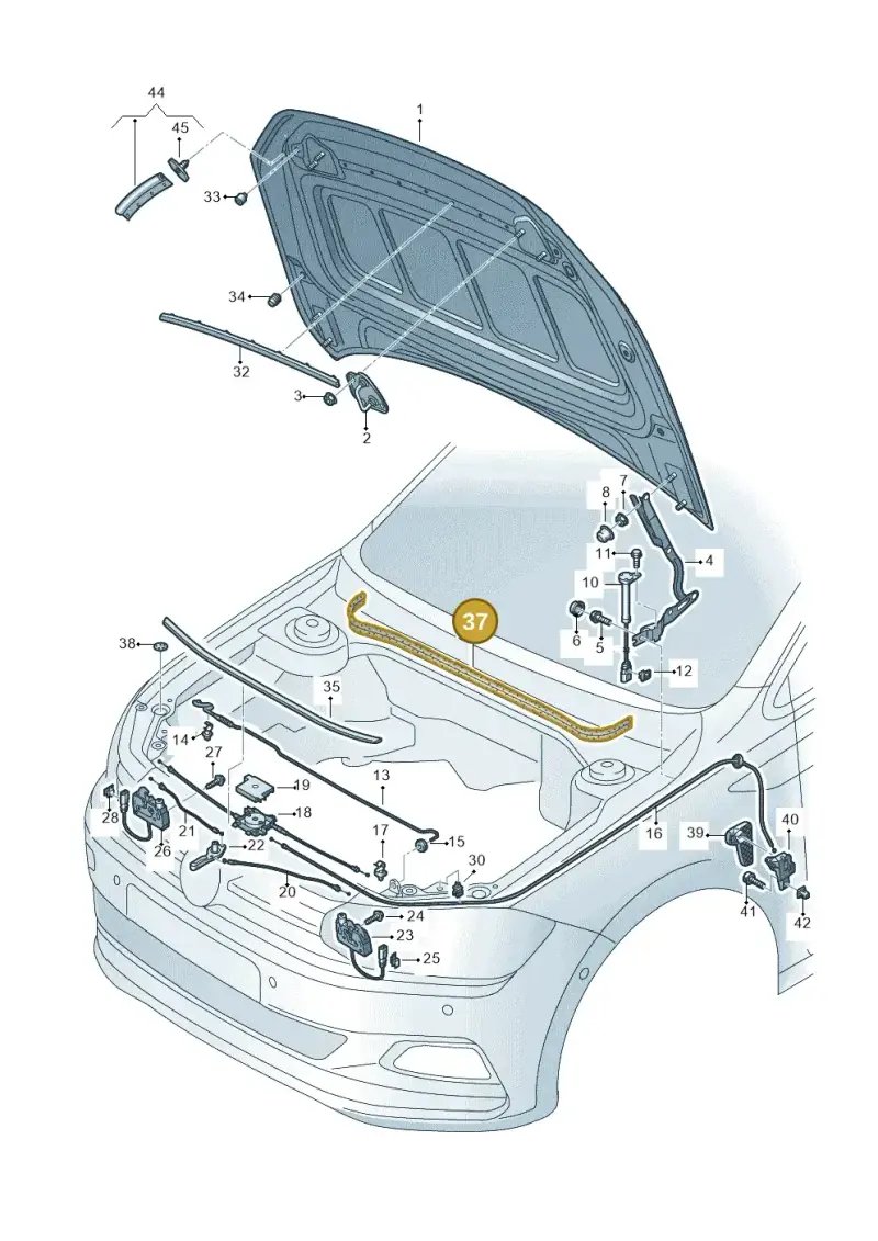 2G0823723 — Volkswagen Polo 1.0 BlueMotion (2017-2024) diagram 837823000, position 37