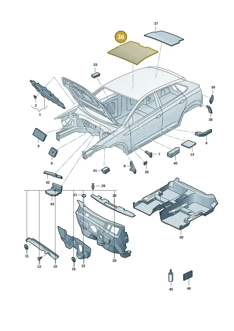 2G0867811D — Volkswagen Taigo (2021-2024) diagram 2f0863200, position 36