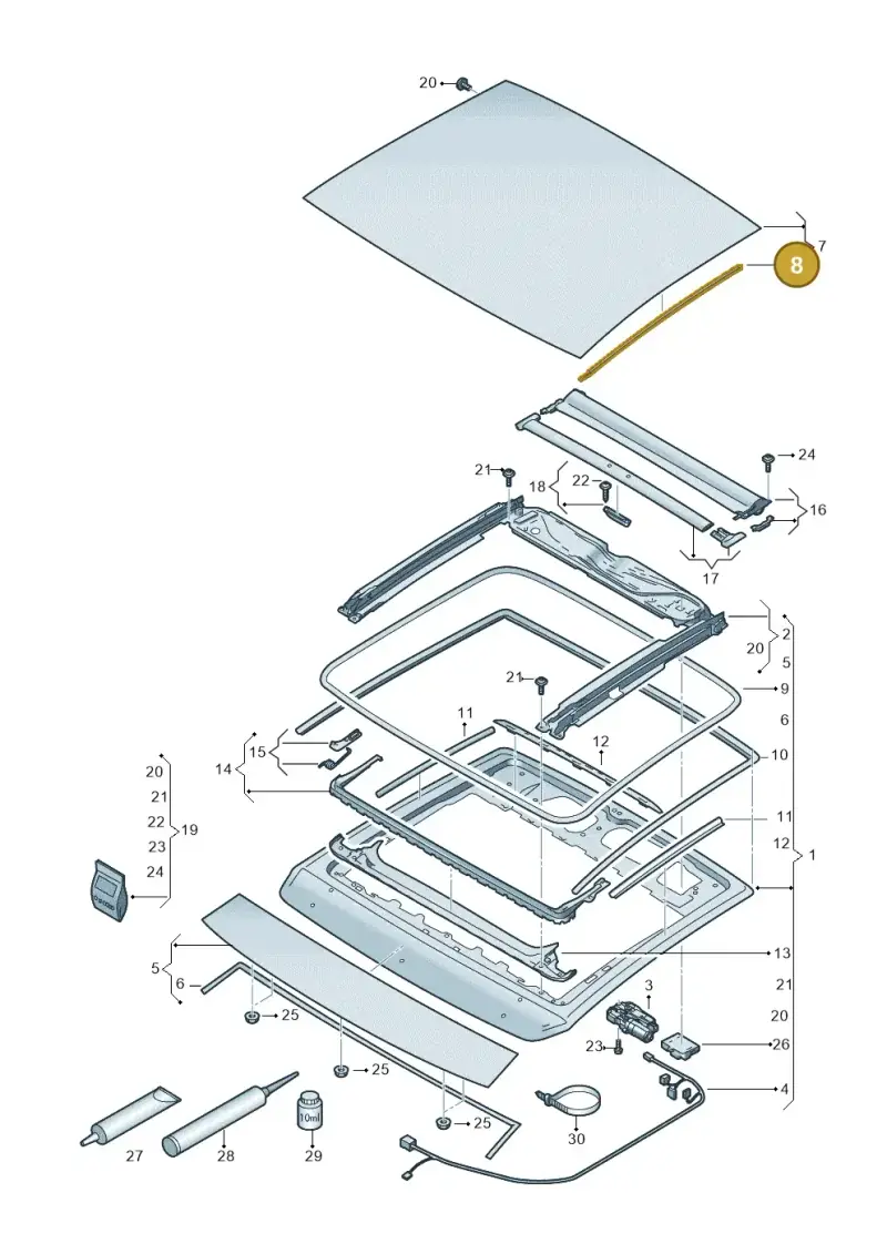 2G0877424 — Volkswagen Taigo (2021-2024) diagram 835877000, position 8