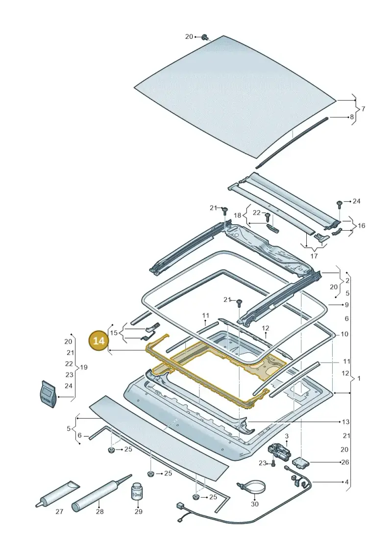 2G0877651 — Volkswagen Taigo (2021-2024) diagram 835877000, position 14