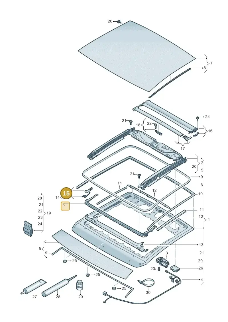 2G0898671 — Volkswagen Golf 2.0 BlueMotion (2019-2024) diagram 835877000, position 15