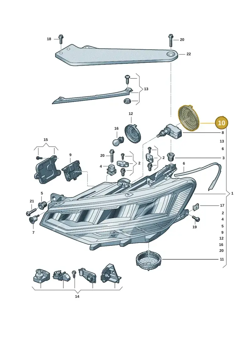 2G0941607 — Volkswagen Passat saloon (2014-2024) diagram 793941012, position 10