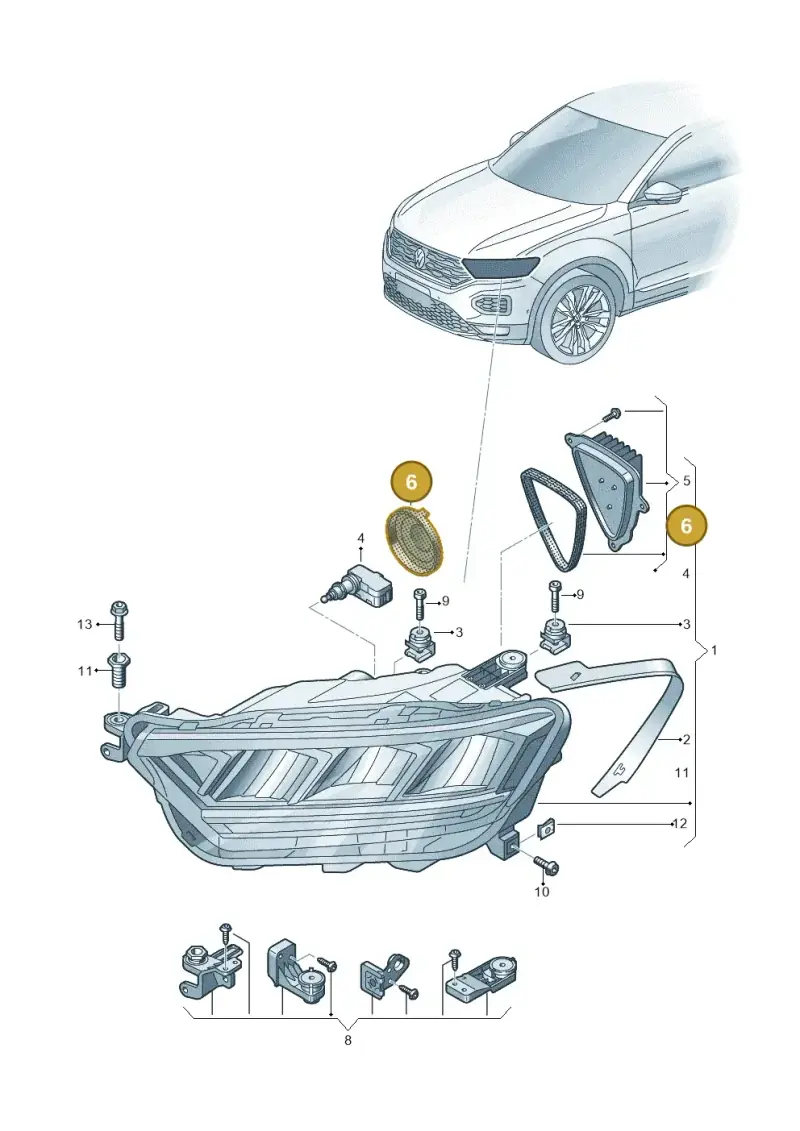 2G0941607 — Volkswagen T-Roc convertible 1.5 (2019-2024) diagram 813941010, position 6
