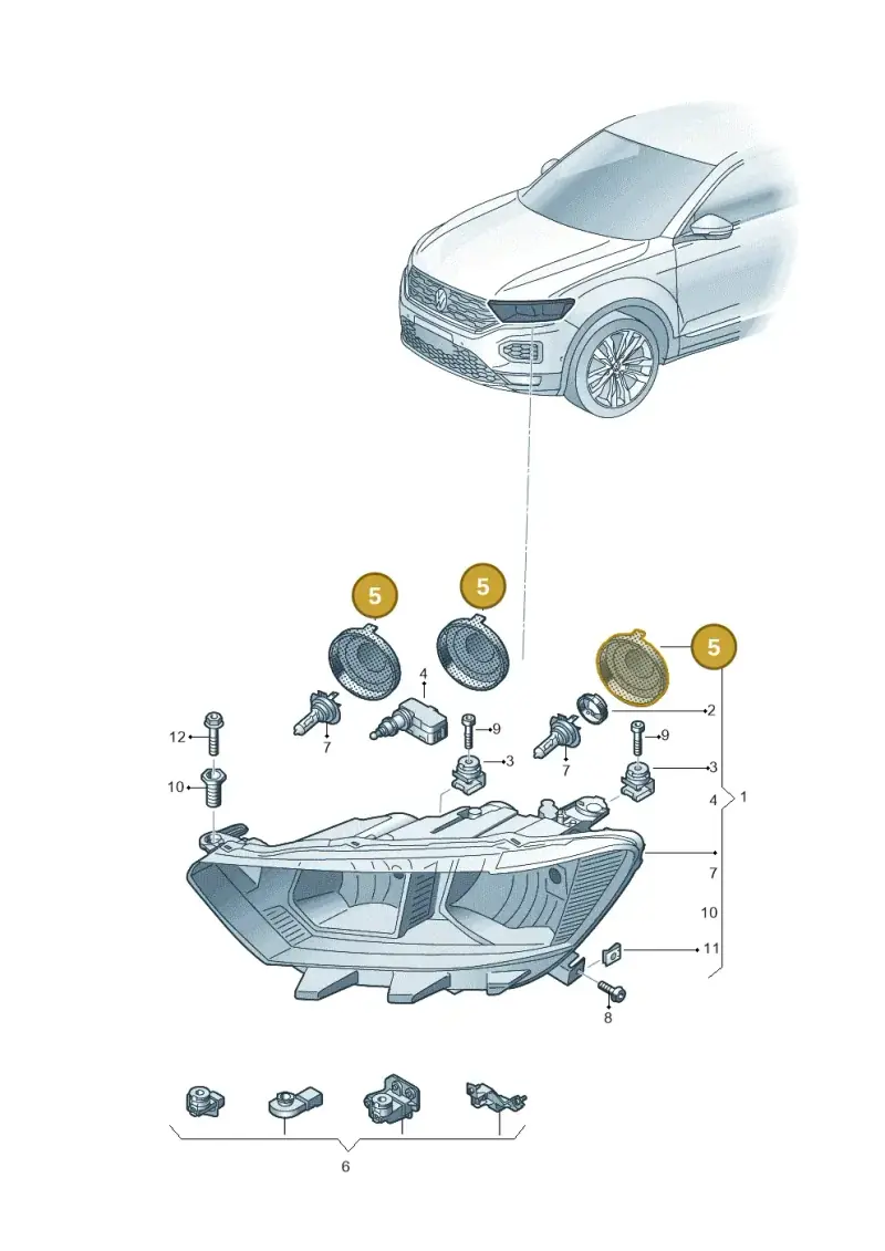 2G0941607 — Volkswagen T-Roc convertible 1.5 (2019-2024) diagram 813941000, position 5