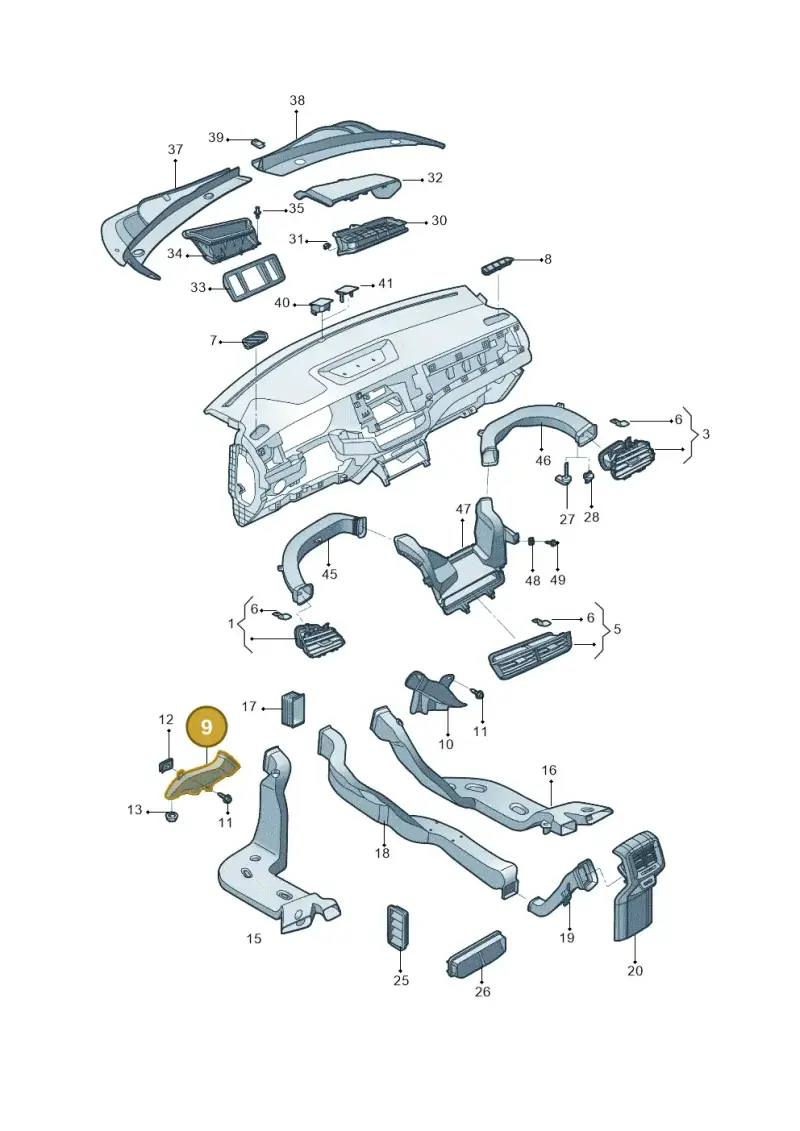 2G1819151A — Volkswagen Lavida XR (2023-) diagram 579819300, position 9