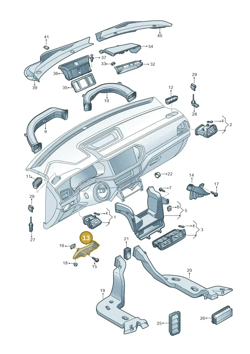 2G1819151A — Volkswagen T-Cross 1,0 (2018-2024) diagram 587819300, position 13