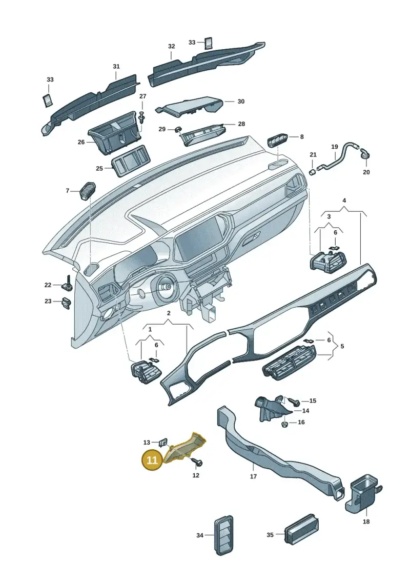 2G1819151A — Volkswagen Virtus 1,0 (2022-) diagram 62i819300, position 11