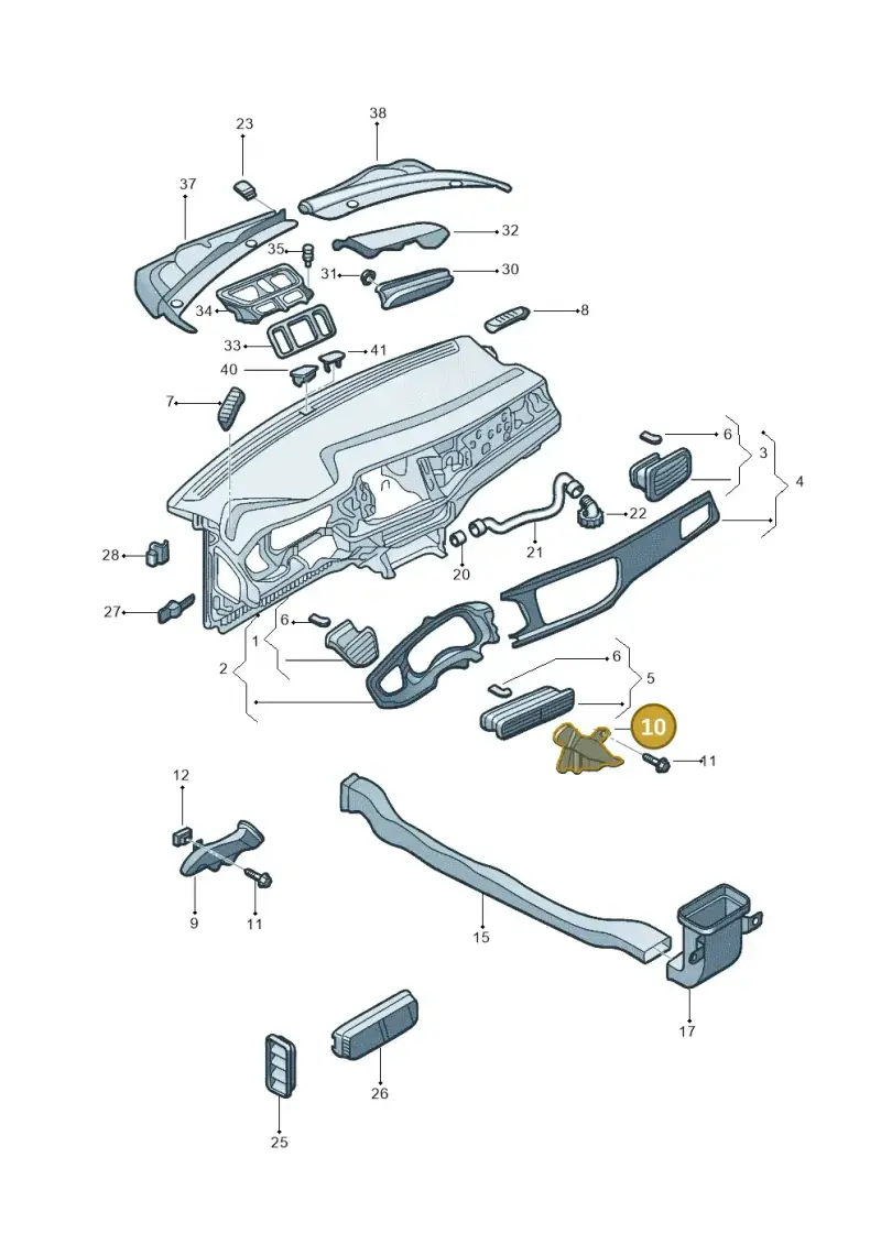 2G1819152A — Volkswagen T-Cross 1,0 (2019-) diagram 581819300, position 10