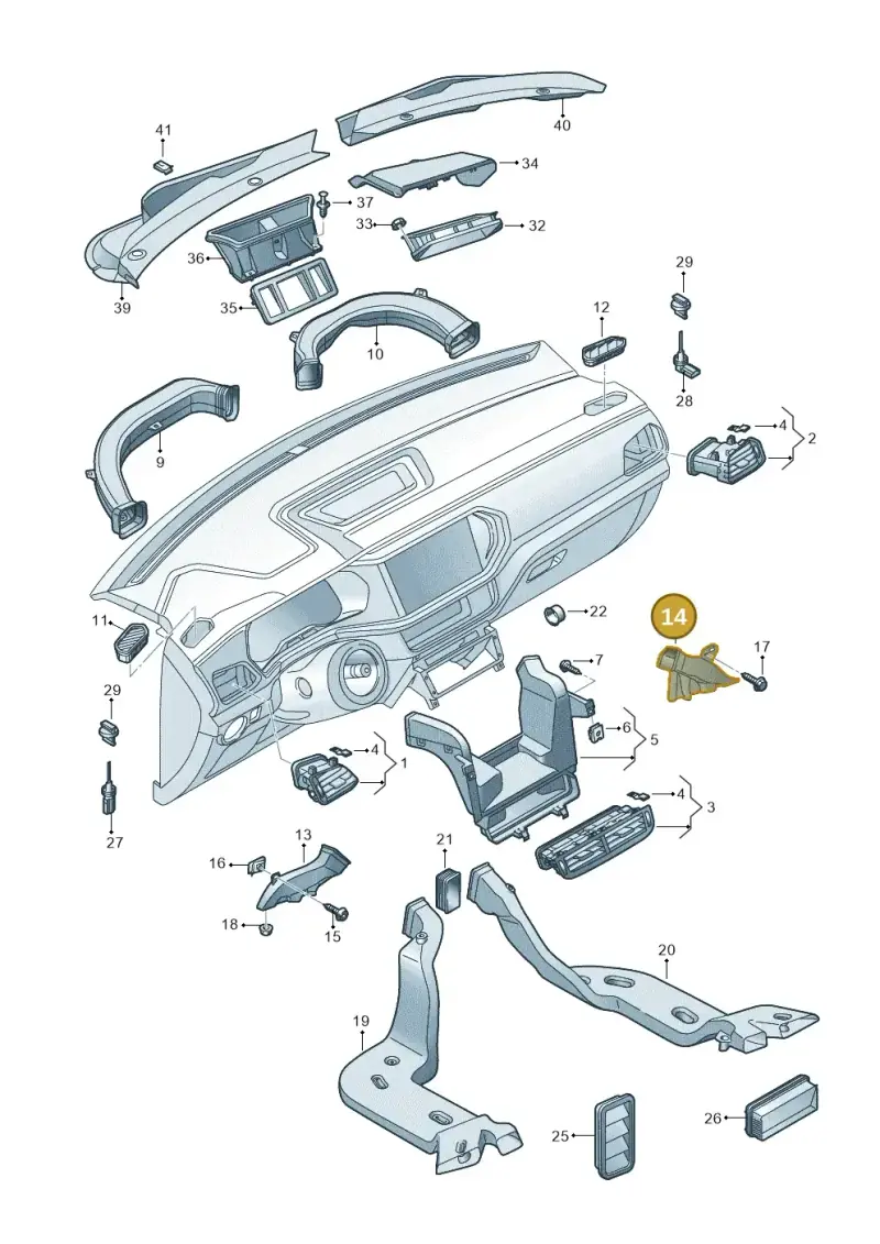 2G1819152A — Volkswagen T-Cross 1,0 (2018-2024) diagram 587819300, position 14