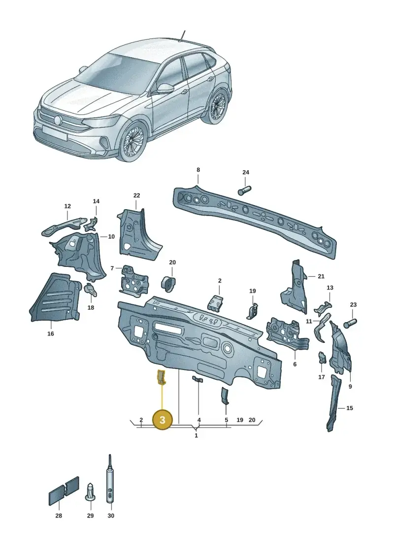 2G6813745 — Volkswagen Taigo (2021-2024) diagram 2f0813000, position 3