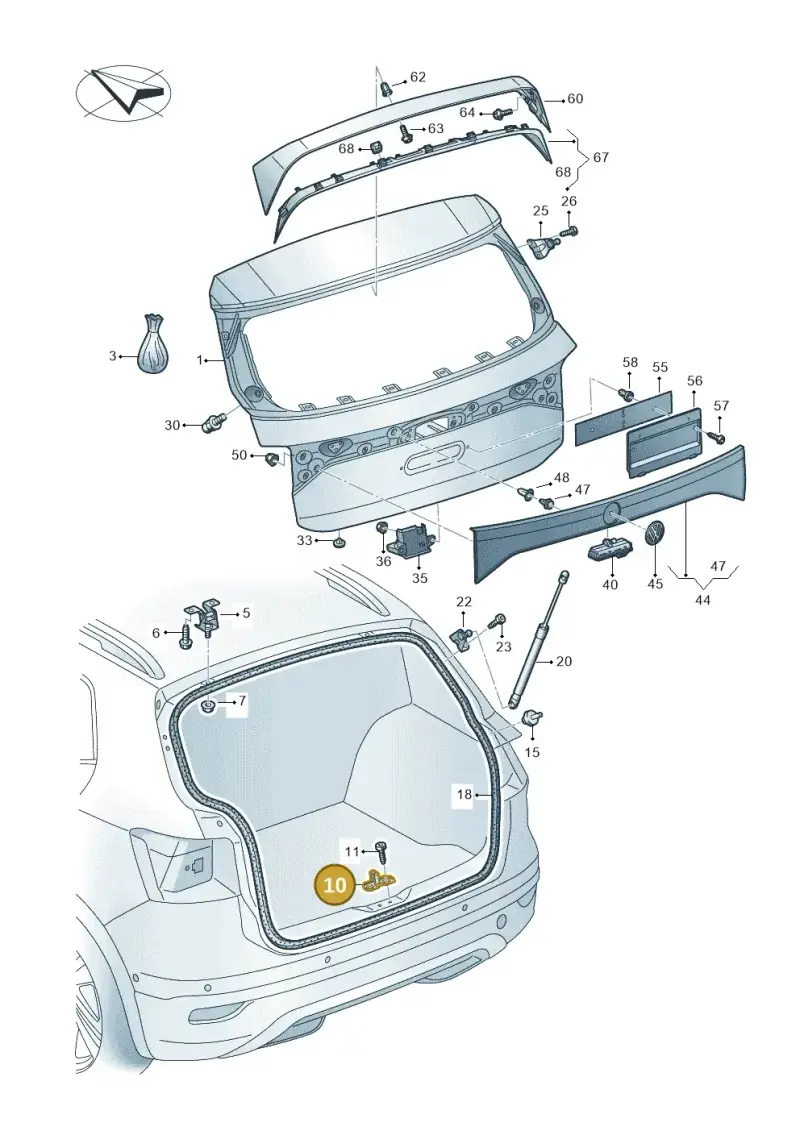 2G6827517A — Volkswagen T-Cross 1,0 (2018-2024) diagram 587827000, position 10