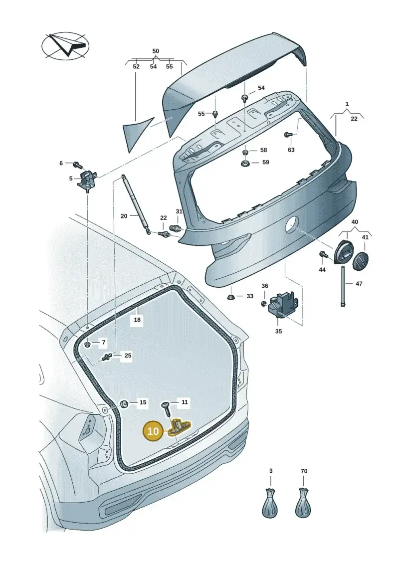 2G6827517A — Volkswagen Golf 2.0 BlueMotion (2019-2024) diagram 5h0827000, position 10