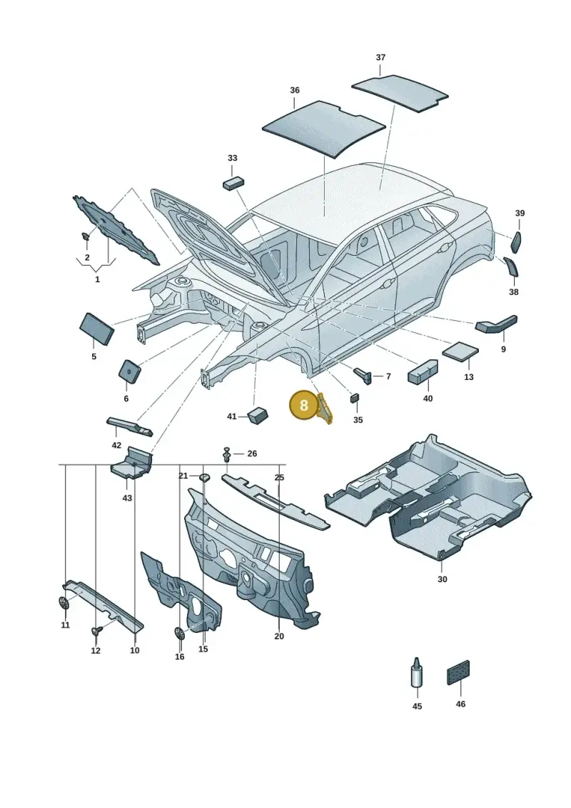 2G7864237A — Volkswagen Taigo (2021-2024) diagram 2f0863200, position 8