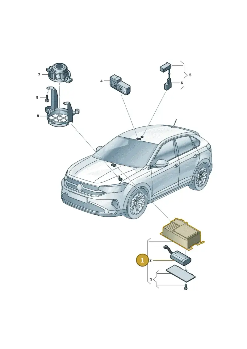 2GA035284A — Volkswagen Taigo (2021-2024) diagram 2f0035600, position 1