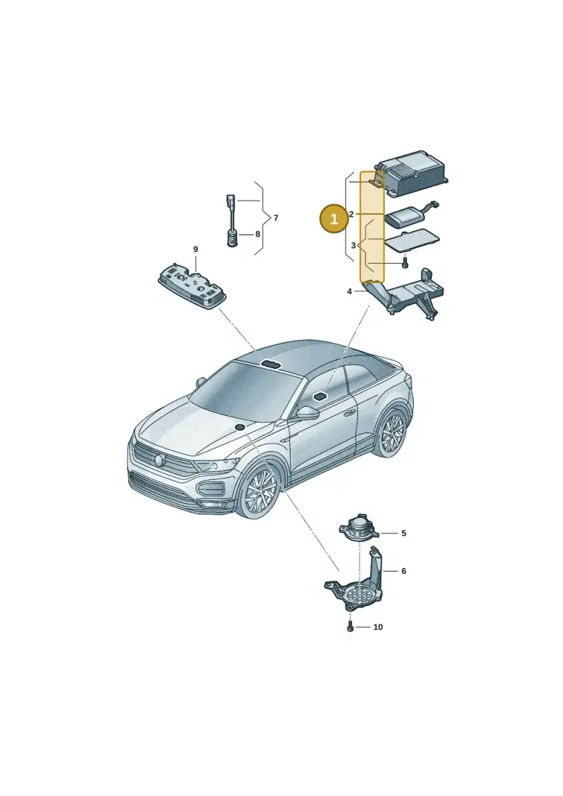 2GA035284B — Volkswagen T-Roc convertible 1.5 (2019-2024) diagram 2gk035060, position 1