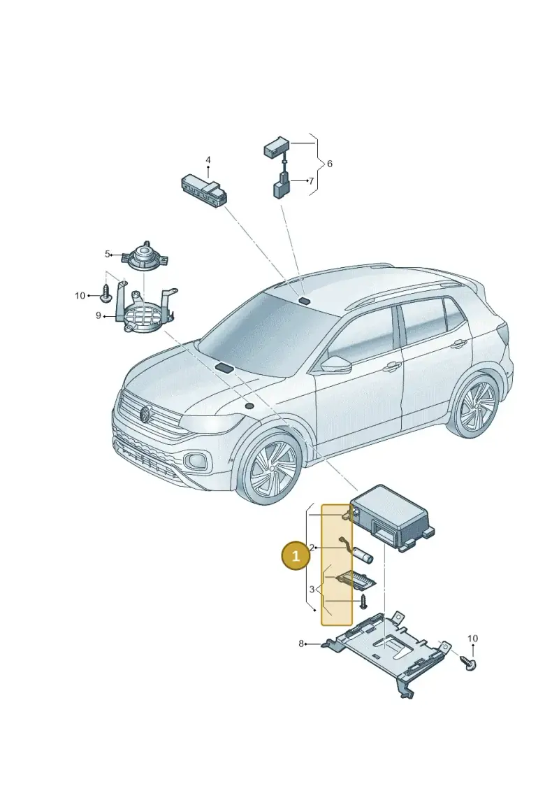 2GA035286A — Volkswagen T-Cross 1,0 (2018-2024) diagram 587035060, position 1