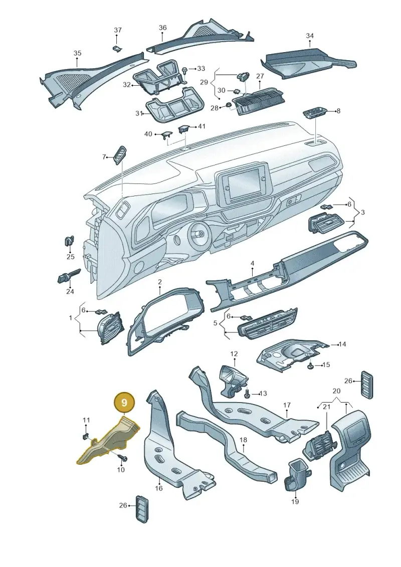 2GA819151 — Volkswagen T-Roc convertible 1.5 (2019-2024) diagram 813819310, position 9