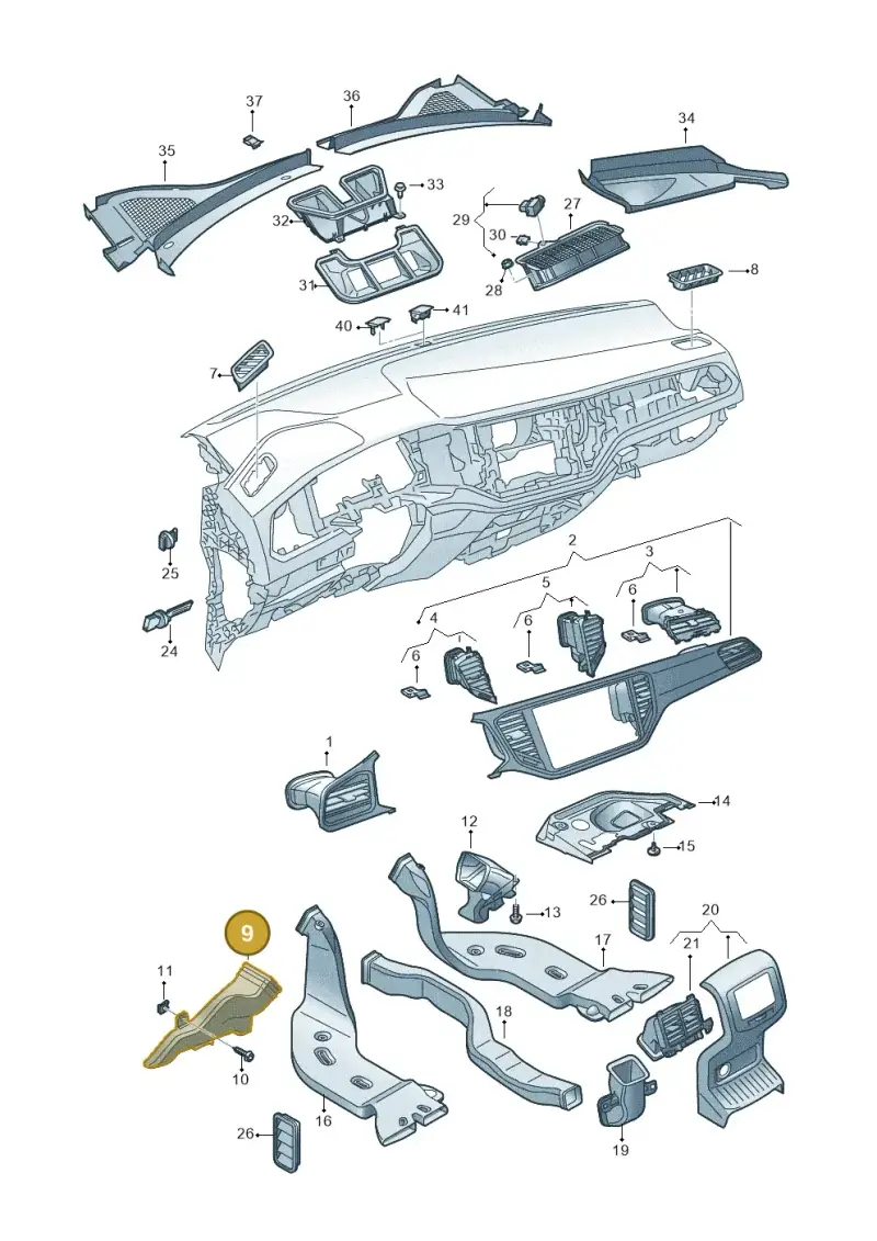 2GA819151 — Volkswagen T-Roc convertible 1.5 (2019-2024) diagram 813819300, position 9