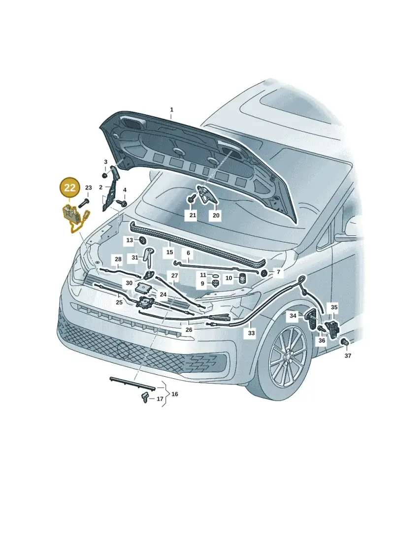 2GA823509 — Volkswagen Caddy Maxi Kombi (2020-2024) diagram 2ka823000, position 22