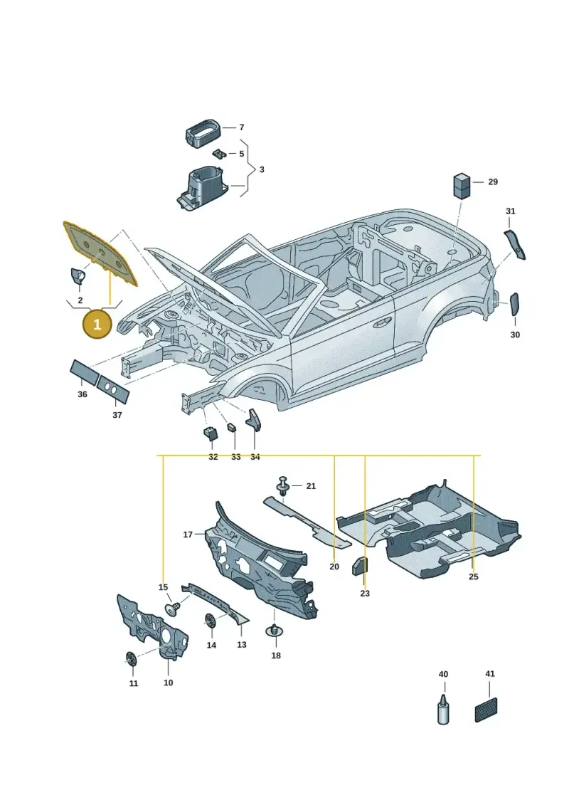 2GA863831A — Volkswagen T-Roc Cabriolet (2019-2025) diagram 2gk863200, position 1