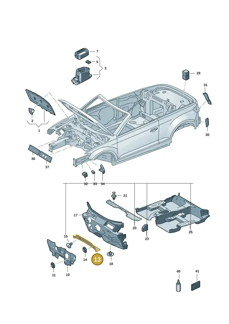 2GA863993D — Volkswagen T-Roc Cabriolet (2019-2025) diagram 2gk863200, position 13