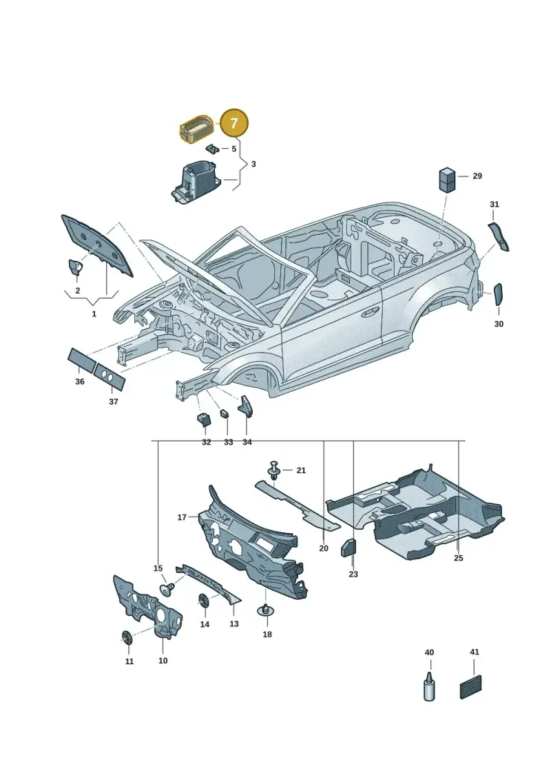 2GA864220 — Volkswagen T-Roc convertible 1.5 (2019-2024) diagram 2gk863200, position 7